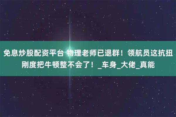 免息炒股配资平台 物理老师已退群！领航员这抗扭刚度把牛顿整不会了！_车身_大佬_真能