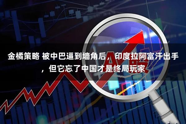 金橘策略 被中巴逼到墙角后,印度拉阿富汗出手,但它忘了中国才是终局玩家
