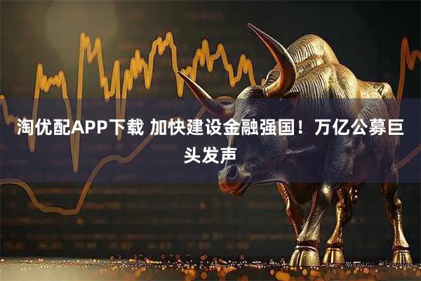 淘优配APP下载 加快建设金融强国!万亿公募巨头发声